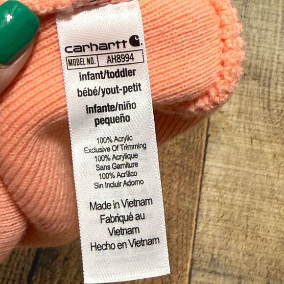 Carhartt Youth Kids Unisex Toddler Knit Beanie Watch Hat  Logo
Peach pink color - Picture 4 of 4